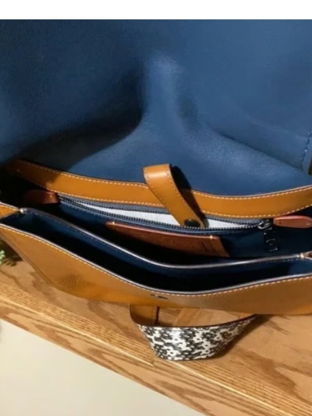 Coach 1941 Glove-Tanned Leather Saddle Bag 28 Exotic Colorblock - Picture 7 of 12